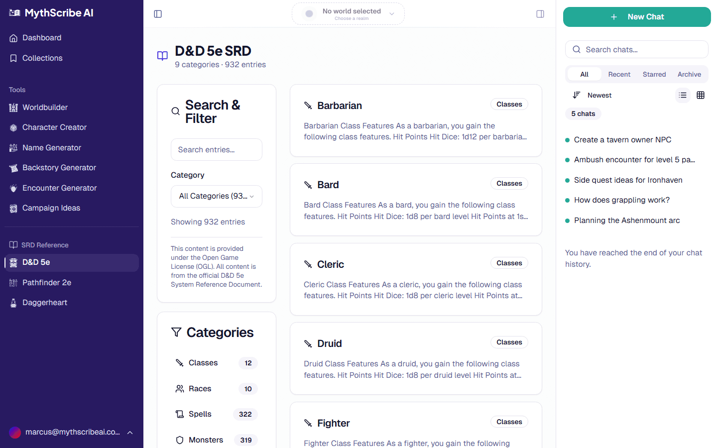 Built-in SRD reference